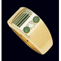 Corporate Signet Sterling Ladies' Ring W/ Side Row Diamond